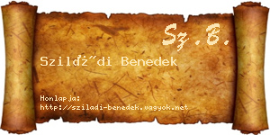 Sziládi Benedek névjegykártya